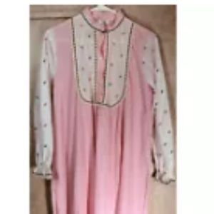 50s 60s Juli Ltd Slumbertogs Pink Nightgown Vtg